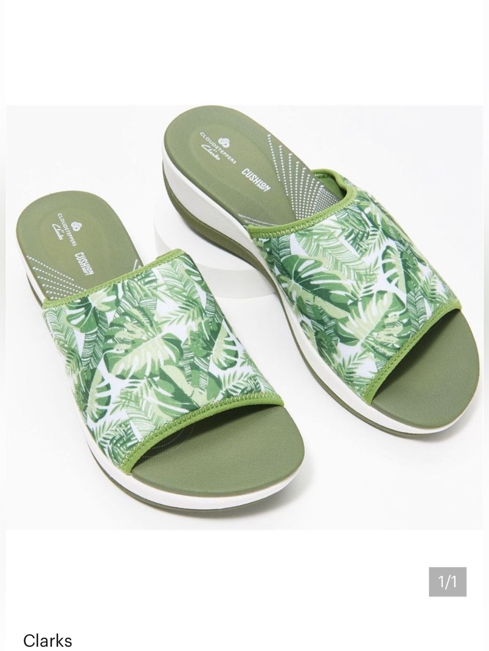 Clarks Cloudsteppers Jersey
Slide Sandals Arla Nora Green
Palms